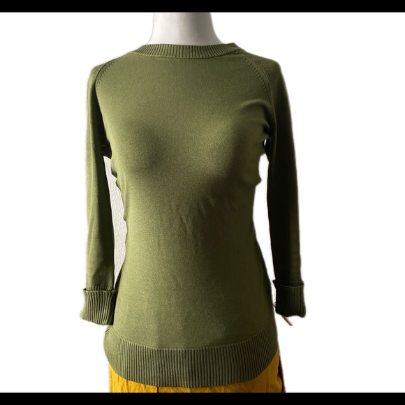 Kenneth Cole Moss Green Silk Blend Sweater - Picture 2 of 10